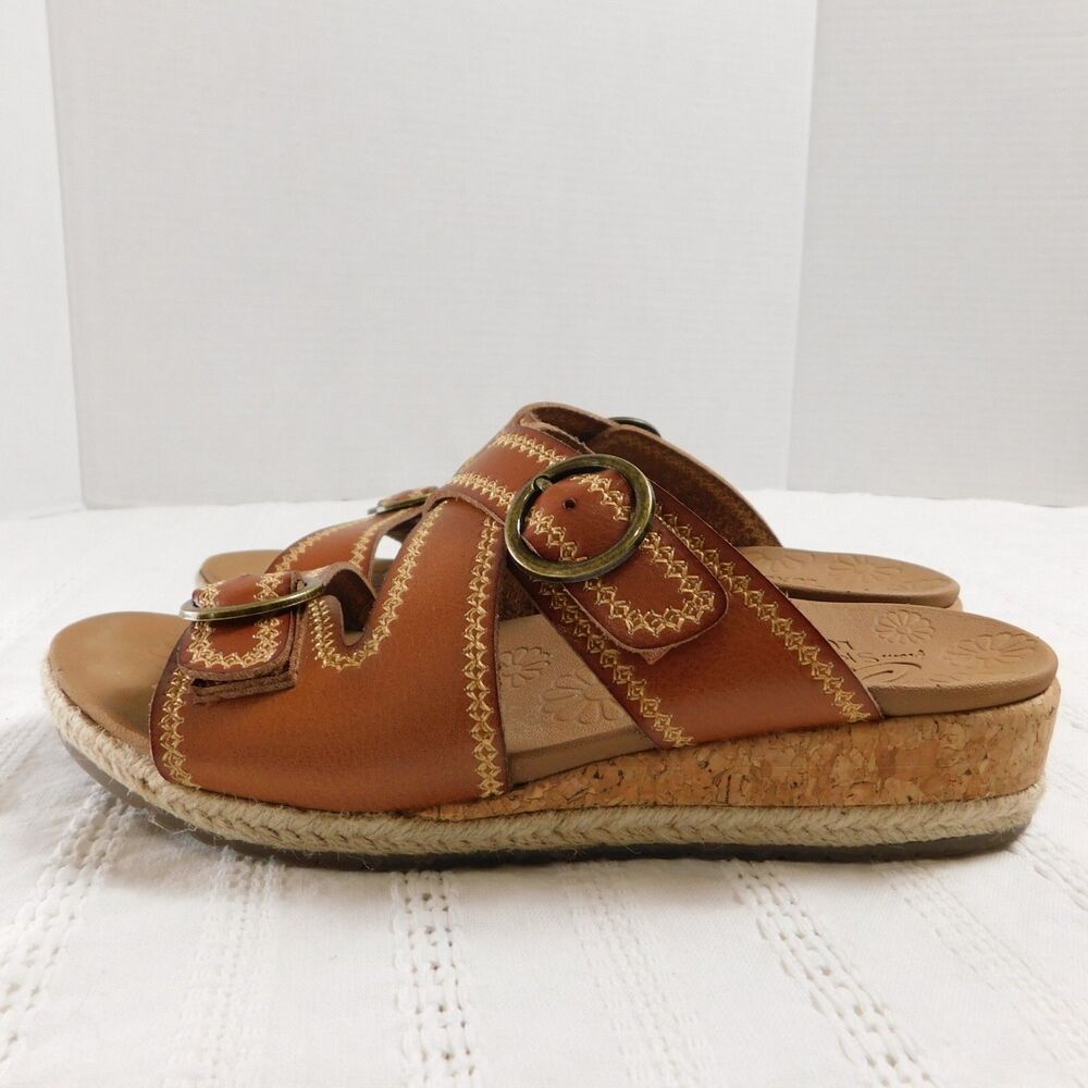 Skechers Cali Breezie - Spring Is Calling Womens Wedge Sandals 6 Vegan Cork EUC